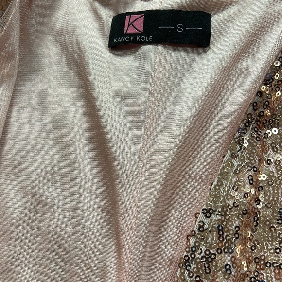 PINK Champagne Sequin SMAL Kancy Kole Long Cardigan - Picture 3 of 3